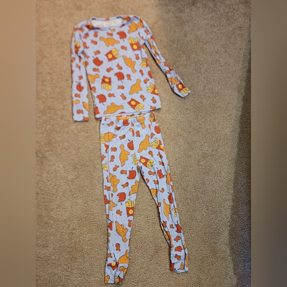 Posh Peanut Kids Pajama Set - Dino Nuggets, Fries And Goldfish